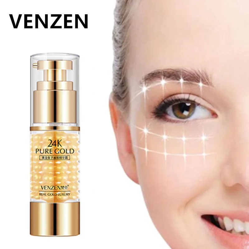 

VENZEN 24K Pure Gold Eye Cream Serum Remover Dark Circles And Eye Bags Caviar Eye Cream Anti Wrinkle Anti Aging Ageless Serum