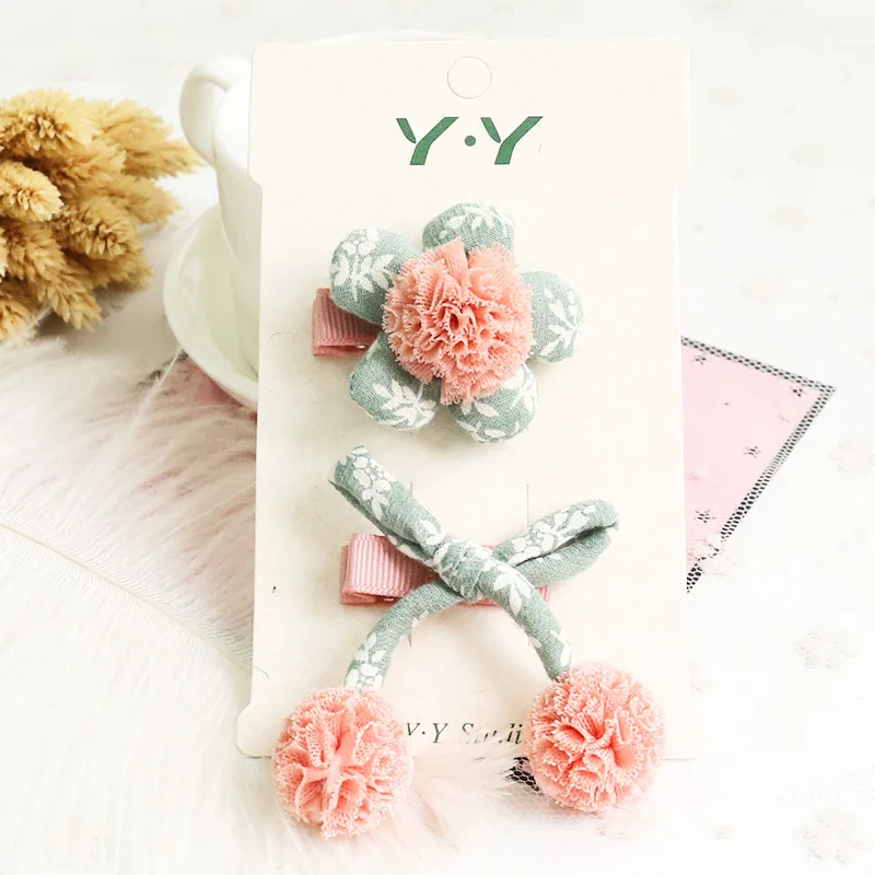 2pcs/set Sweet cute girls Hairpins Sets Baby Bow Floral Hairgrips Lovely Star Hair Clips Does not hurt the hair Accessories | Детская