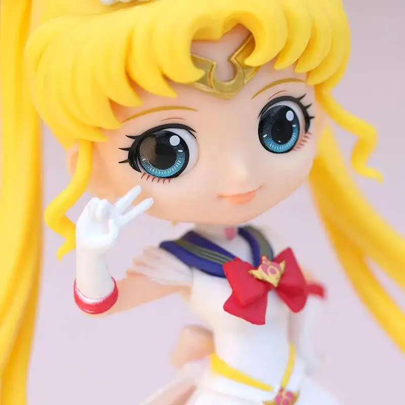 15cm Q Posket Cute Big Eyes Tsukino Usagi PVC Anime Dolls Collectible Version Model Toy birthday present | Игрушки и хобби
