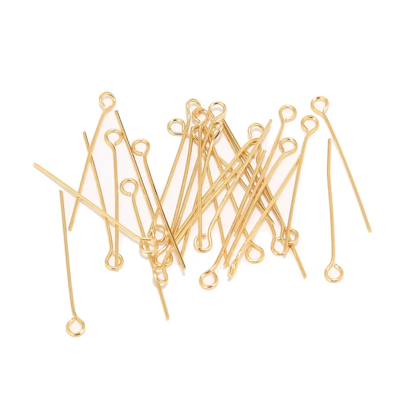 

50pcs/lot Stainless Steel Gold Eye Pins for Beading DIY Making Jewelry Accessories