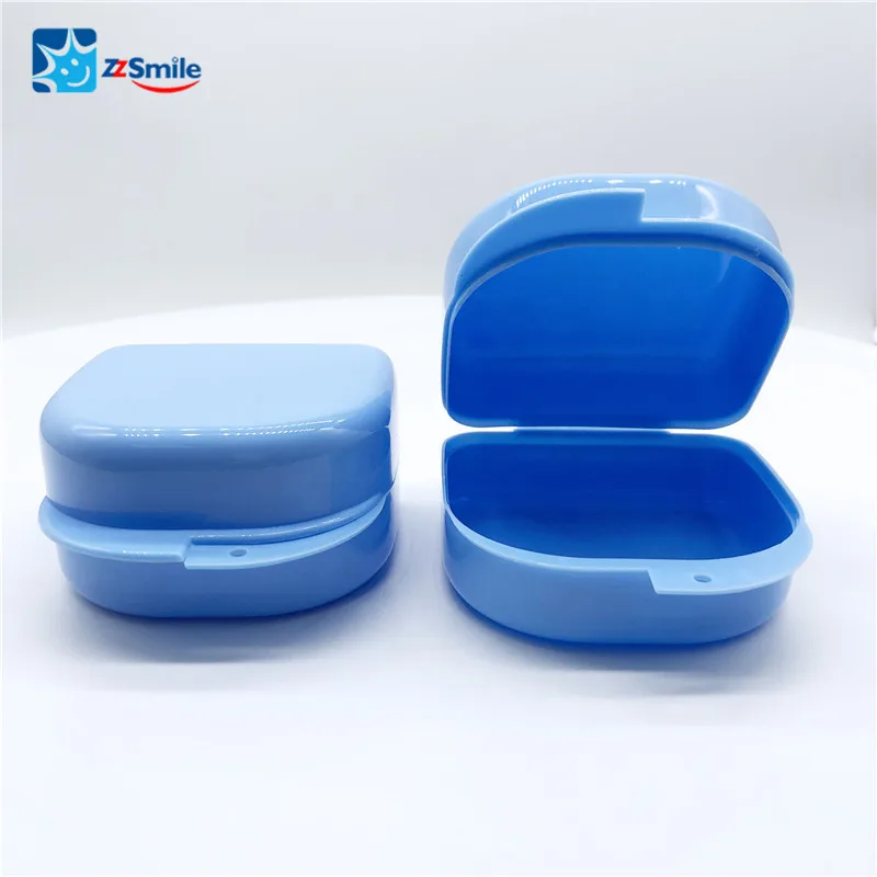 

Dental Case Andent DB03 Blue Retainer Box-Large Size Open from Middle