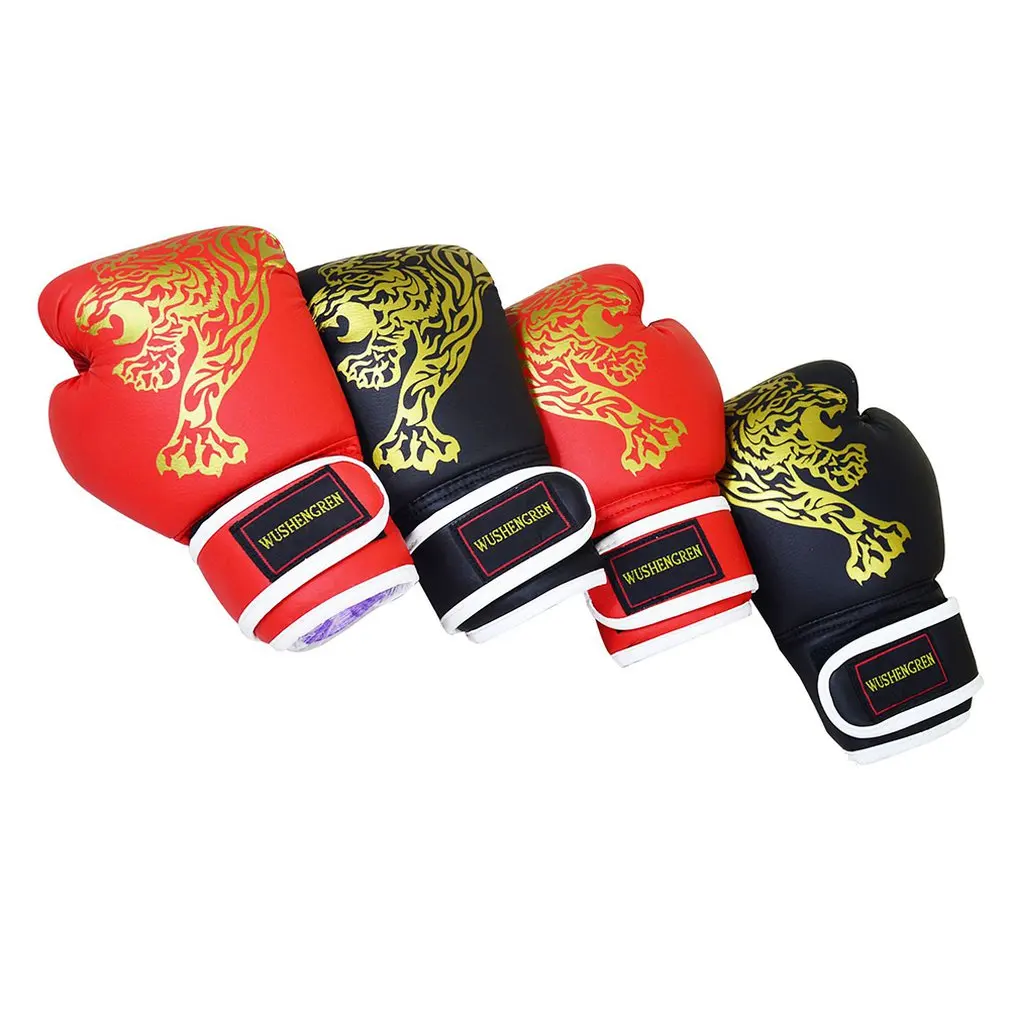 Красные Пламенные со стразами хуту боксёрские перчатки для взрослых и детей
