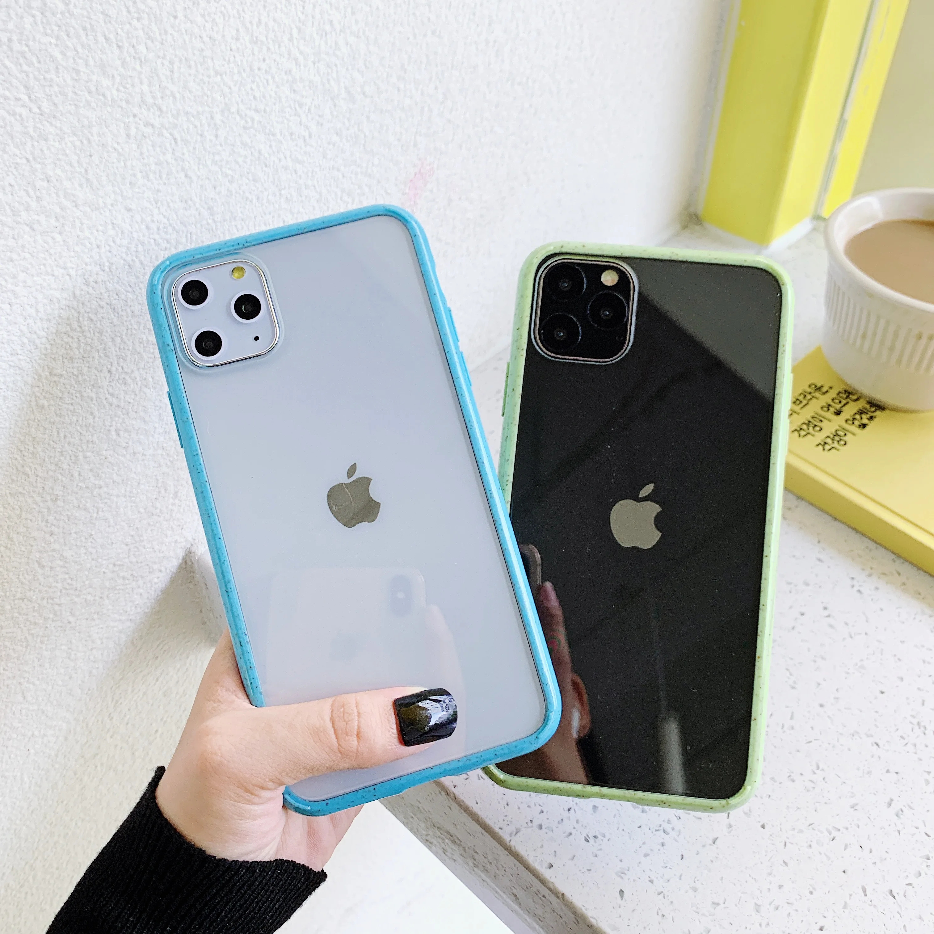 Прозрачный ударопрочный чехол с рамкой для iPhone 11 Pro Max XR XS 7 8 Plus X из мягкого ТПУ