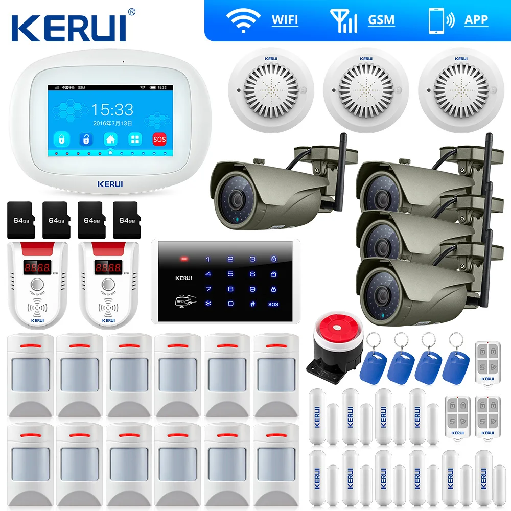 KERUI 7 дюймов TFT цвет дисплей Аварийная сигнализация wifi gsm ISO приложение для Android