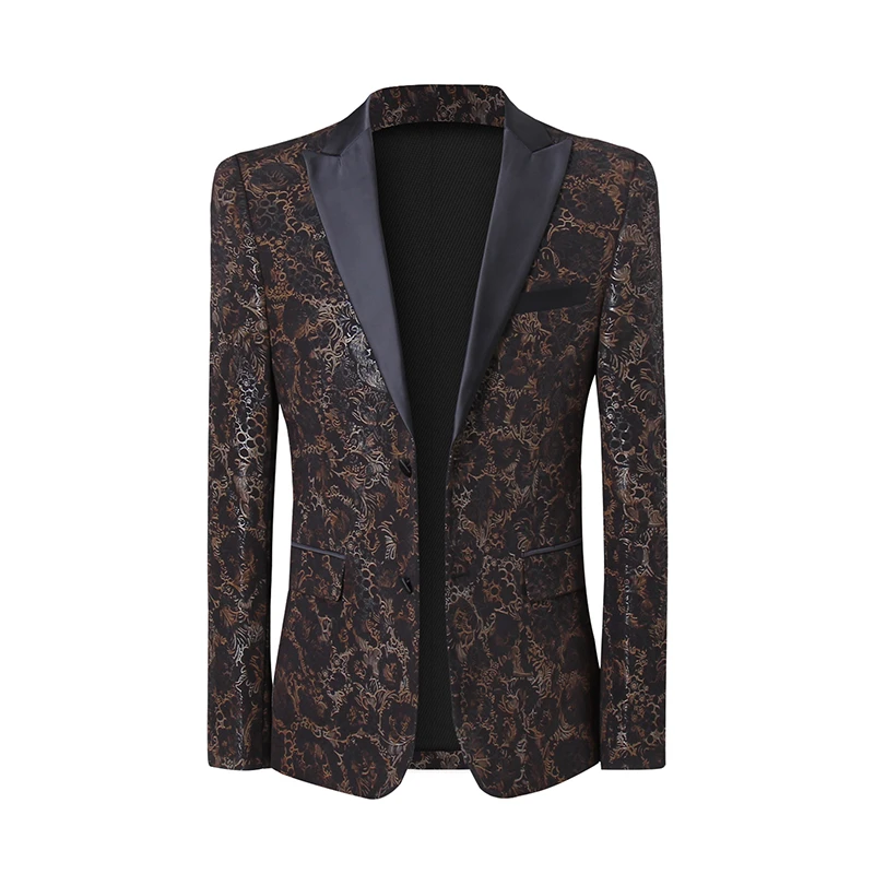 Gold Only Blazer Traje Hombre Estampado, свадебные костюмы, мужские бордовые костюмы из 3 предметов, Мужская одежда, жаккардовый костюм, тканевый мужской смокинг, вечерние смокинги - Цвет: Gold Only Blazer