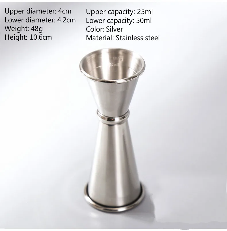 304 нержавеющая сталь яркая двойная головка свернутая унция чашка для бара