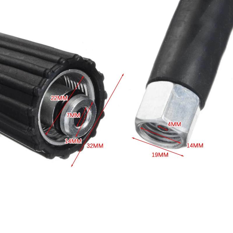 

1PC 5800PSI 10M High Power M22 X M14 Pressure Washer Extension Jet Hose Connector Replacement For Washer Washing Spray Guns