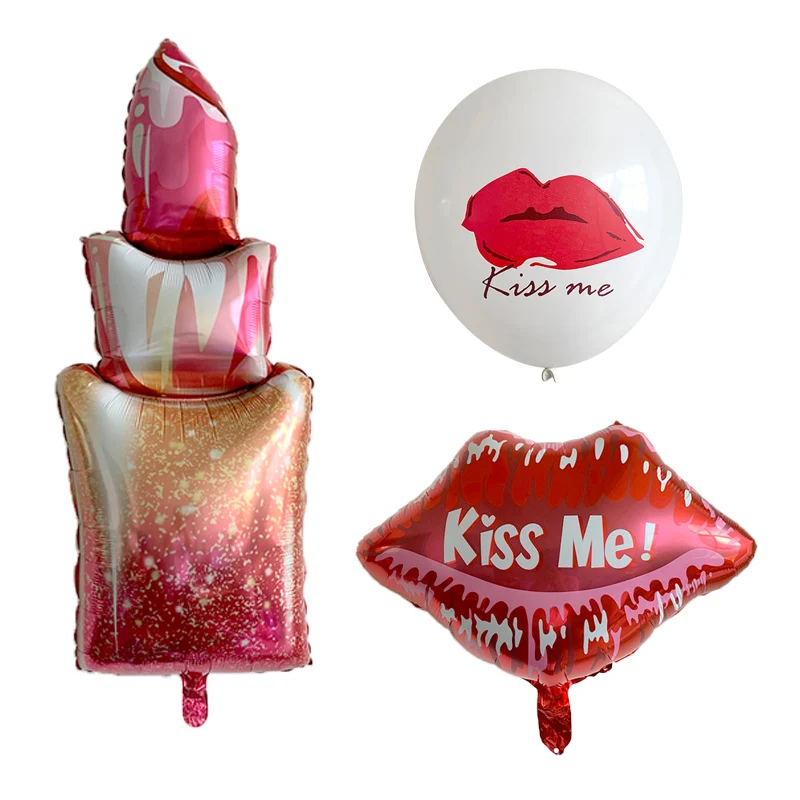 Jumbo губная помада Фольга шар Шампанское губы девичник вечерние Свадебный Душ Спа