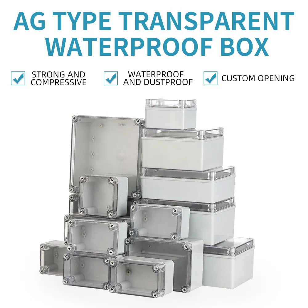 Прозрачная крышка серии IP67 AG водонепроницаемая электрическая распределительная