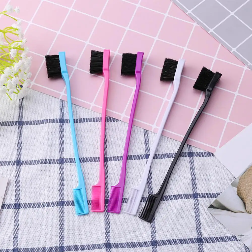 

Portable Double Side Hair Edge Brushes Hair Comb Salon Beauty Hairdressing Coloring Makeup Brushes Tools
