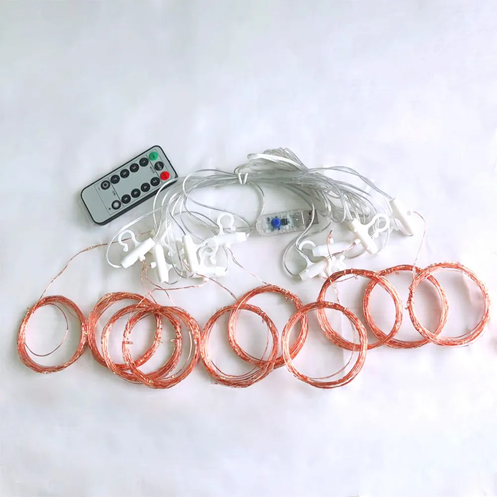 СВЕТОДИОДНАЯ Гирлянда занавес с дистанционным управлением питание от USB