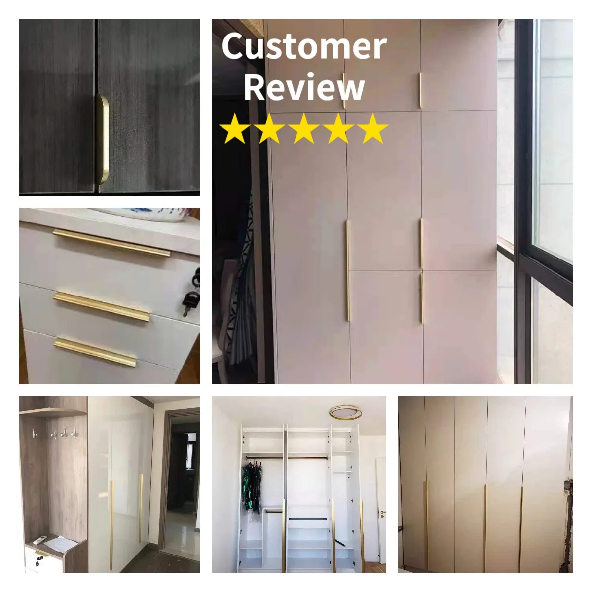 Золотые черные скрытые ручки Длинные для кухонного шкафа ящиков из алюминиевого