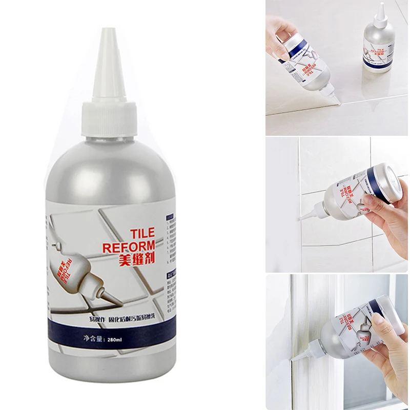 

Ceramic Vacuum Whitener 280ml Waterproof Tile Crack Beauty Grout Seam Filling Reform Wall Glue Household Glue Caulk QJY99