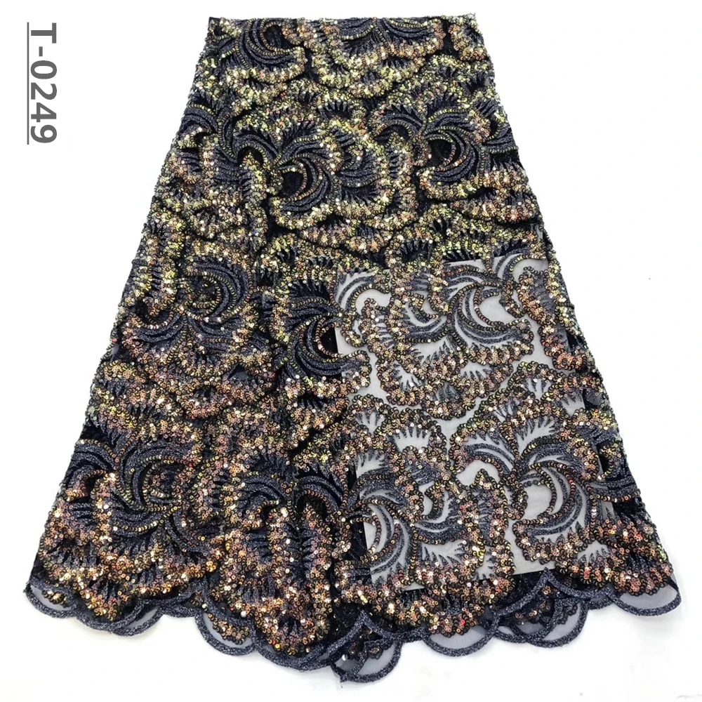 (5 ярдов/шт.) Высококачественная розовая африканская вышитая французская