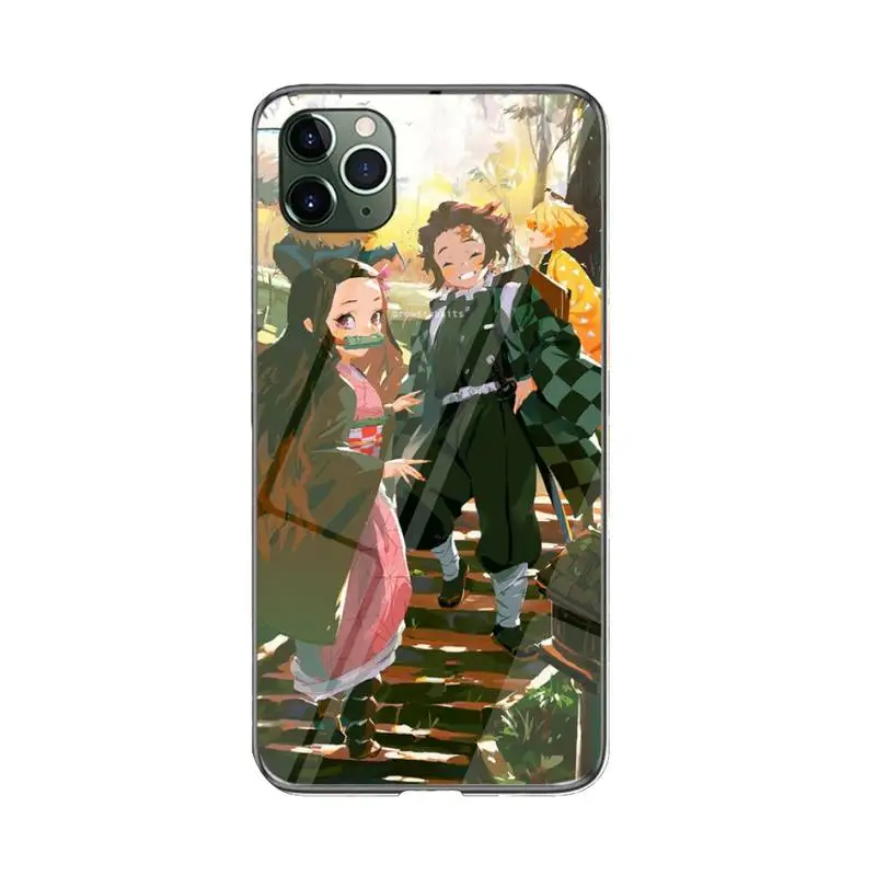 

FHNBLJ Japanese Manga Demon Slayer Phone Case for iPhone 12 11 pro XS MAX 8 7 6 6S Plus X XR cover