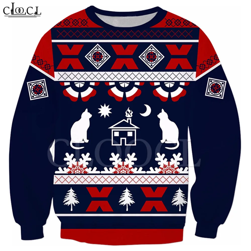 

CLOOCL Christmas Sweatshirt Dabbing Santa Claus 3D Printed Striped Long Sleeve Outerwear Unisex Streetwear Tops Men Clothing