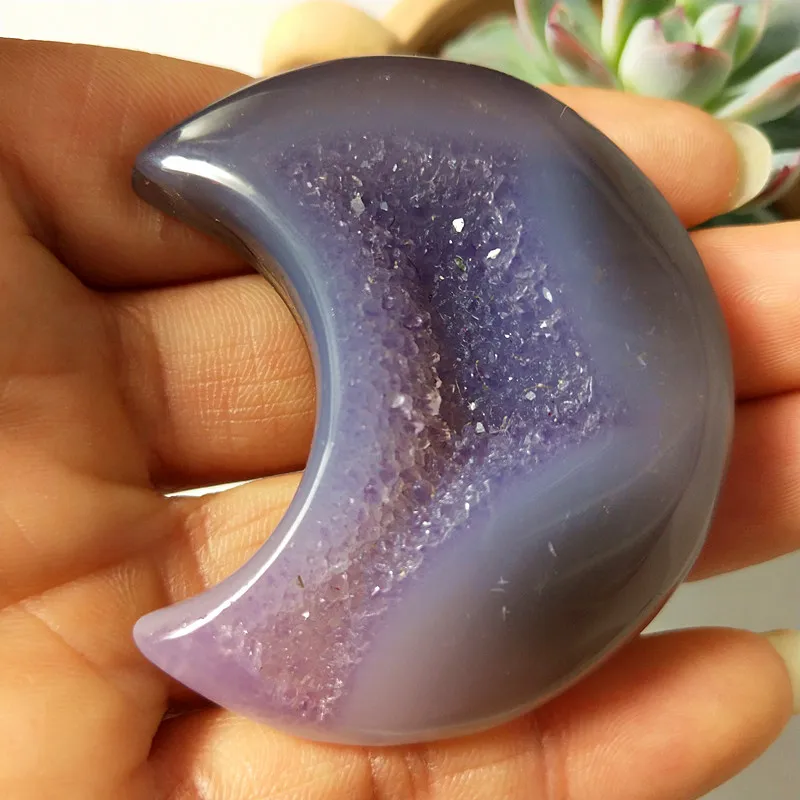 Натуральные камни и кристаллы кристальная Форма Луны агат Кристалл кластер