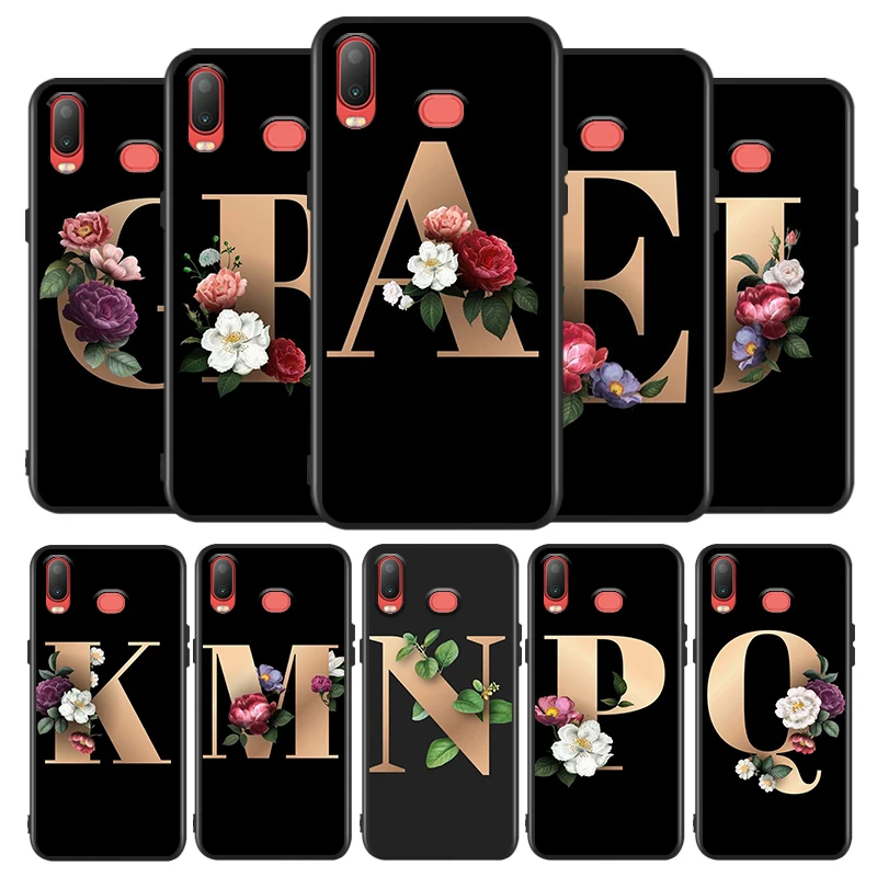 

Letters And Flowers For Samsung Galaxy A9 A8 Star A750 A7 A6 A5 A3 Plus 2018 2017 2016 Black Phone Case Soft Cover