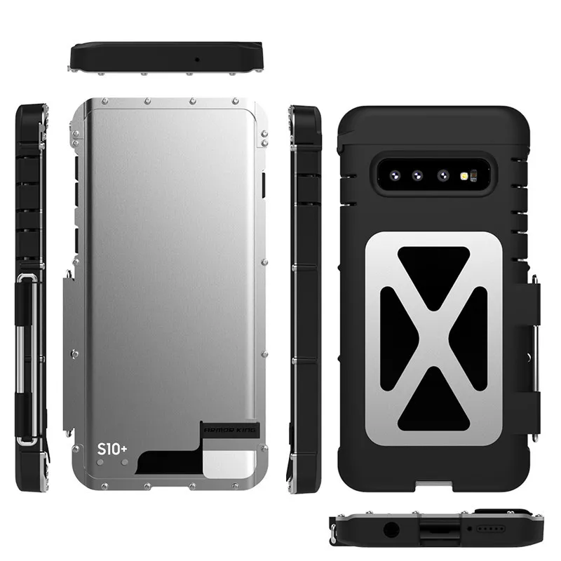 

Противоударный металлический армированный чехол для Samsung Galaxy S10 5G, сверхпрочный защитный чехол со стойкой и полным покрытием для Samsung S10 Plus, ч...