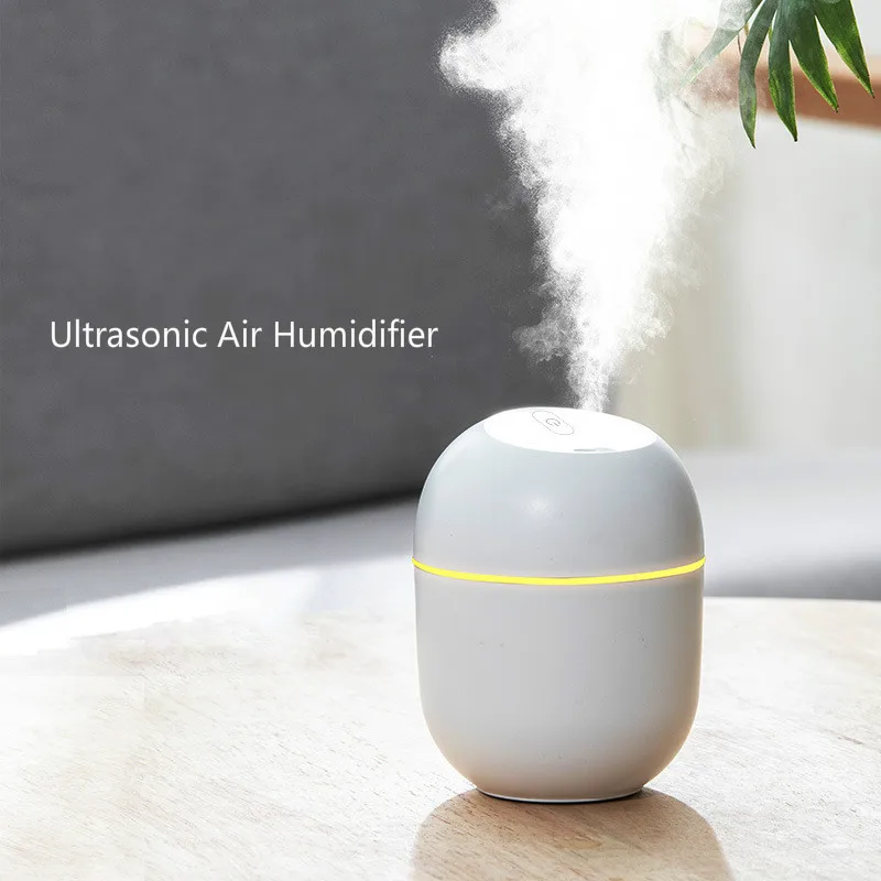 

220ml Mini Cute Ultrasonic Air Humidifier Aroma Essential Oil Diffuser For Home Office Car USB Fogger Mist Maker With LED Light