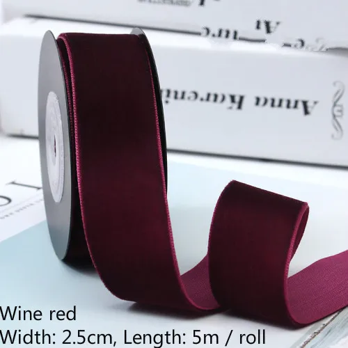 9yards 1-4cm Soft Comfortable Velvet Ribbon Headband Clips Bow Christmas Decoration DIY Handmade Gift Wrapping Ribbons | Дом и сад