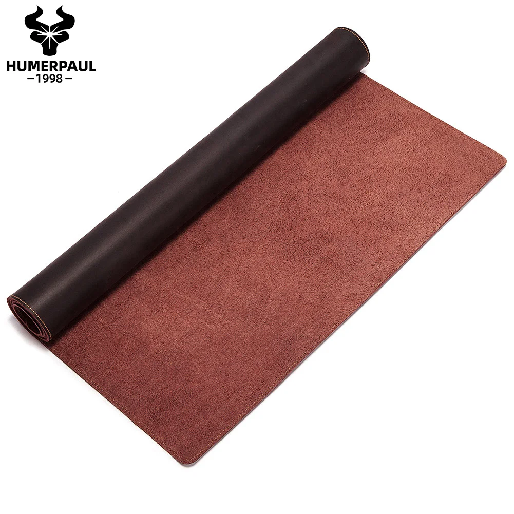 HUMERPAUL Portable Large Mouse Pad Gamer Cowhide Leather Desk Mat Computer Mousepad Keyboard Table Cover for PC Laptop Waterproo