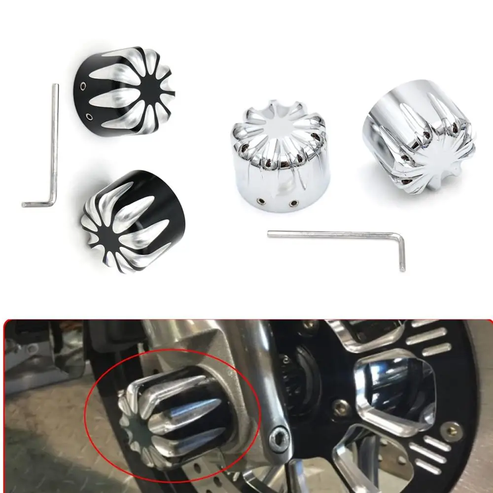 

Motorcycle Front CNC Axle Nut Covers For Harley Touring FLHT Softail FLSTF FLSTC XL1200X Dyna Wide Glide