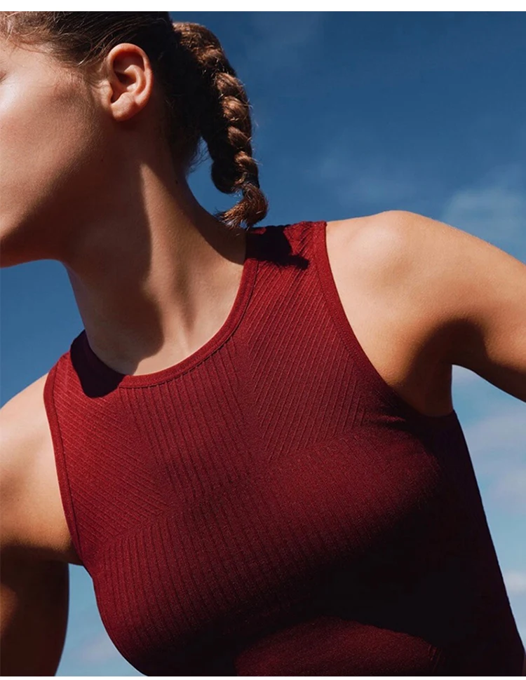 Бесшовные Спортивные Леггинсы с высокой талией красные женские колготки Пуш ап