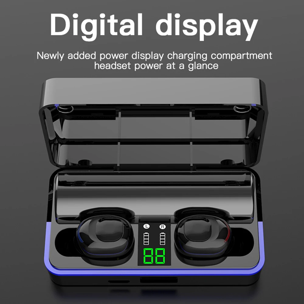 W12 TWS Bluetooth 5 0 беспроводная гарнитура наушники мини HIFI звук в ухо 1800 мАч Powerbank с