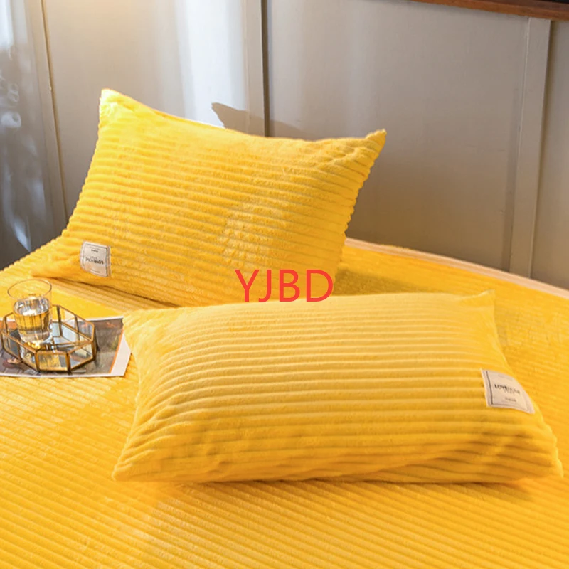 

YJBD 1pc thinken flannel fleece coral pillowcase cover on bedding Warm and comfortable Home Decoration Pillow case Covers