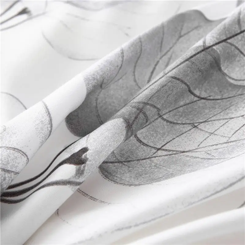 

Simple Style White Leaf Duvet Cover Set Pillowcase 2/3pcs Twin/Queen/King Size Bedclothes Bedding Sets Floral Home Home Use
