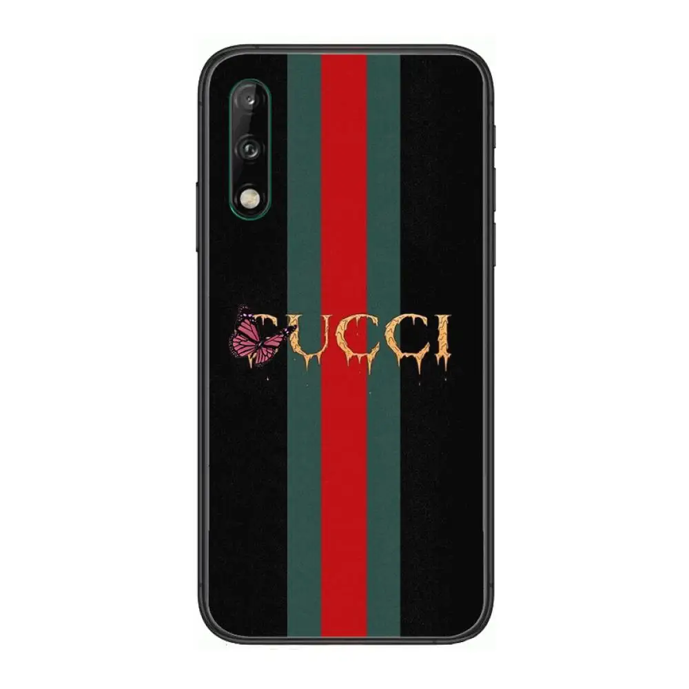 

Italian luxury brand style Clear Phone Case For Huawei Y 5 6 7 8 9 A P S Pro 2020 2019 Black Etui Coque Hoesjes Comic Fashion