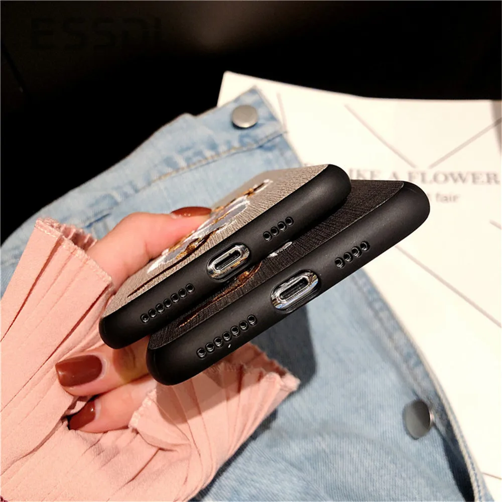 Для iPhone 6S Чехол 7 8 Plus 3D ручной работы ткань вышивка цветок розы чехол для телефона