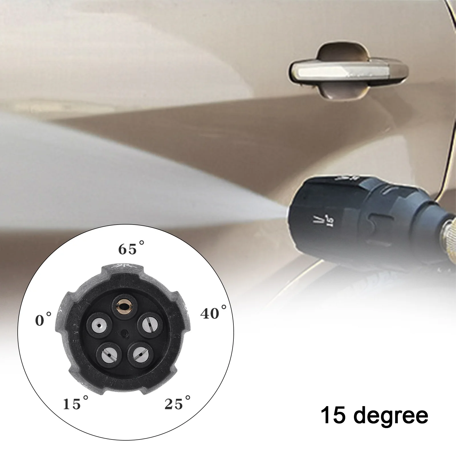 

5 In 1 Nozzle High Pressure Washer 0 15 25 40 65 Nozzle In One Piece G1/4 Male Connect Quick Realease Adaptor Car Washer Gun New