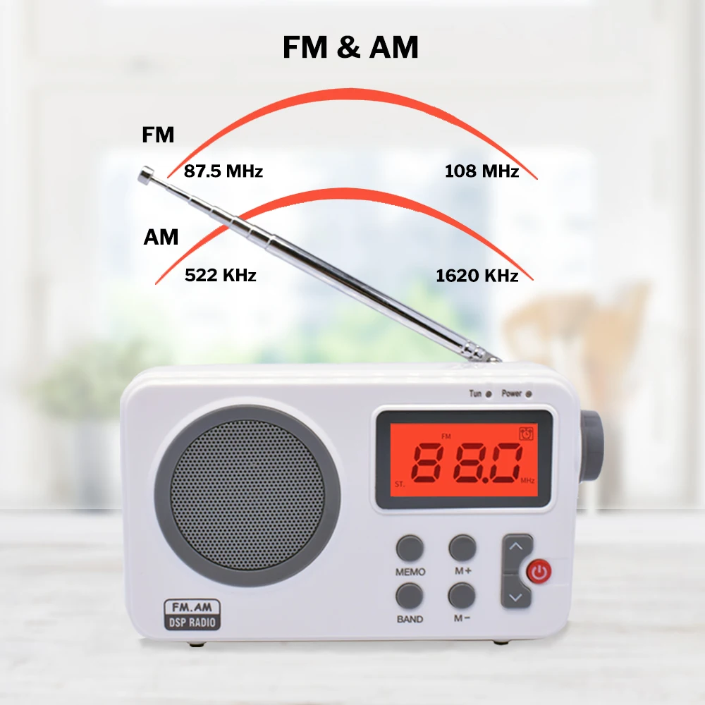 Deelife AM FM Radio Receiver Digital Portable with Telescopic Antenna Transistor Alarm Clock | Электроника