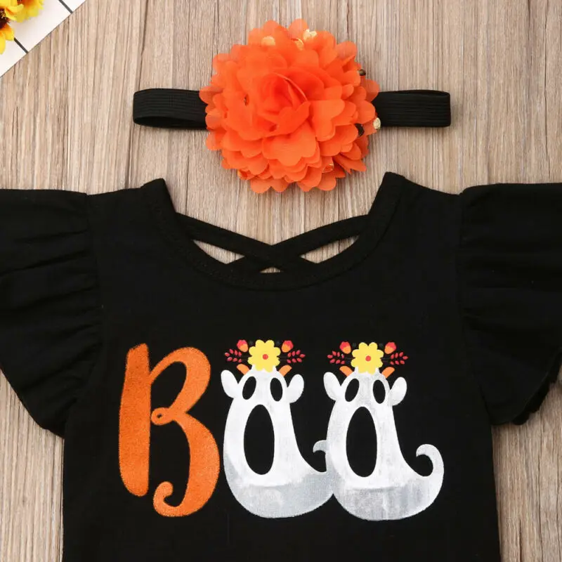 2019 летняя одежда для малышей боди на Хэллоуин новорожденных девочек топы + шорты