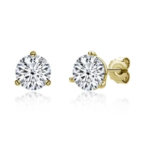 925 sterling silver sona diamond stud earrings yellow gold color earrings for women girls korean earrings fashion