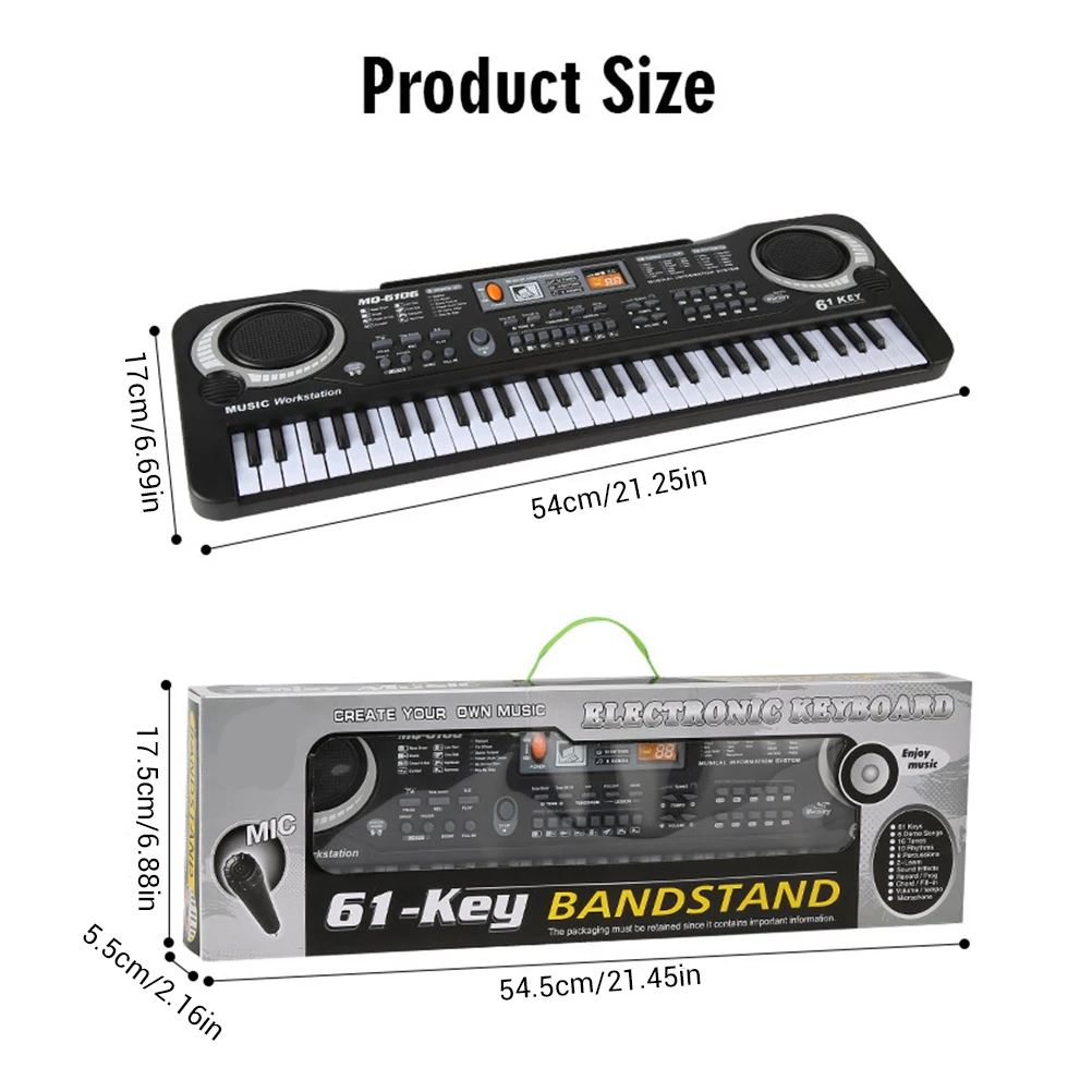Детская развивающая клавиатура ToysElectronic с микрофоном многофункциональная