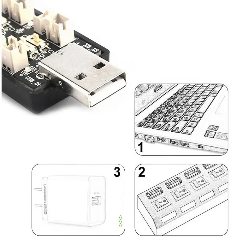 6CH USB до 3 7 V ~ 8 1S LiHv Lipo зарядное устройство плата адаптера 5V 2A для RC игрушки модель