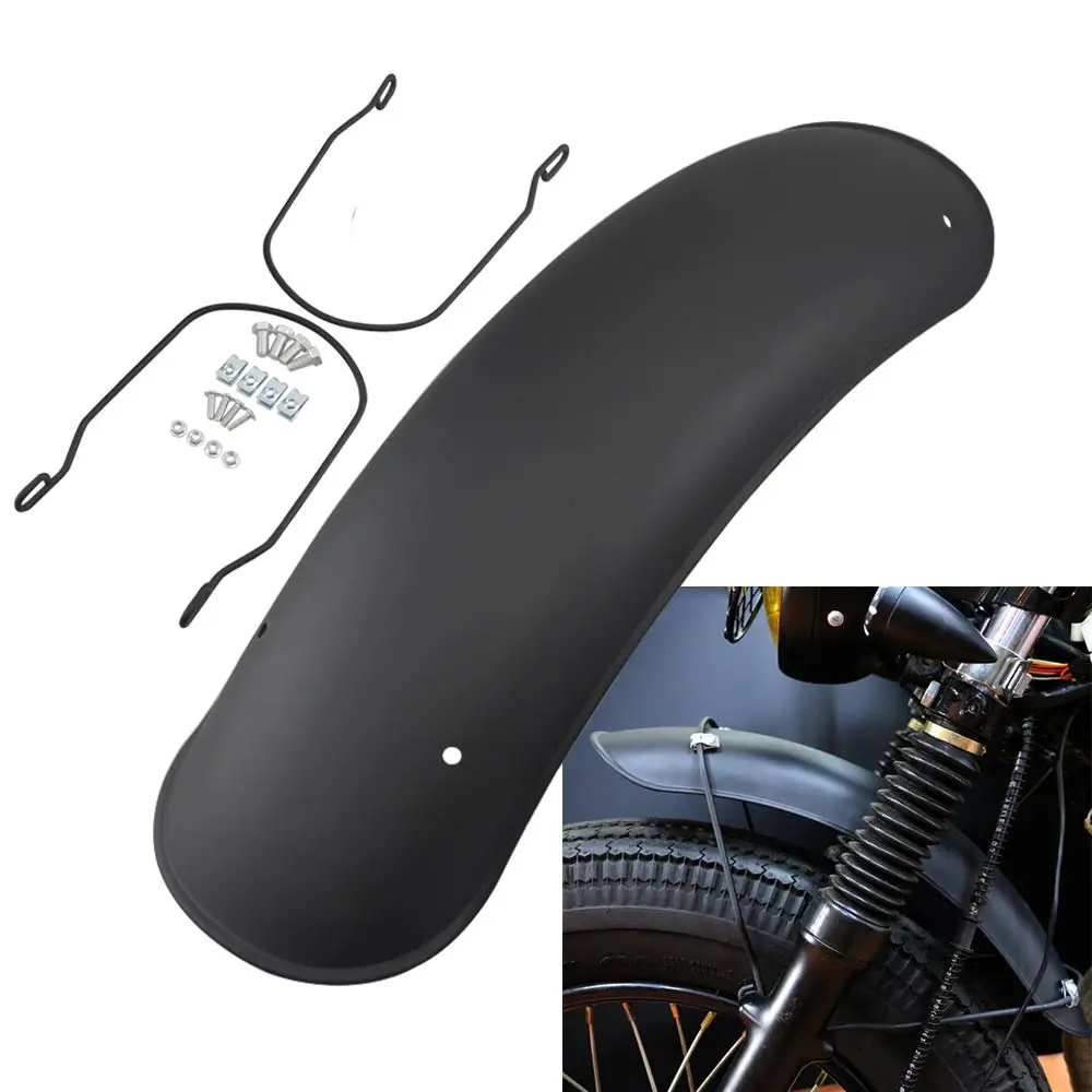 Переднее и заднее крыло мотоцикла в стиле ретро черное металлическое покрытие