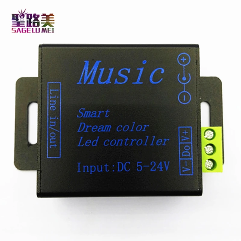 1pcs DC5V-24V SPI RGB Smart dream color music controller to control 250pixels for 5050 ws2811 ws2812b led strip modules strings | Лампы и
