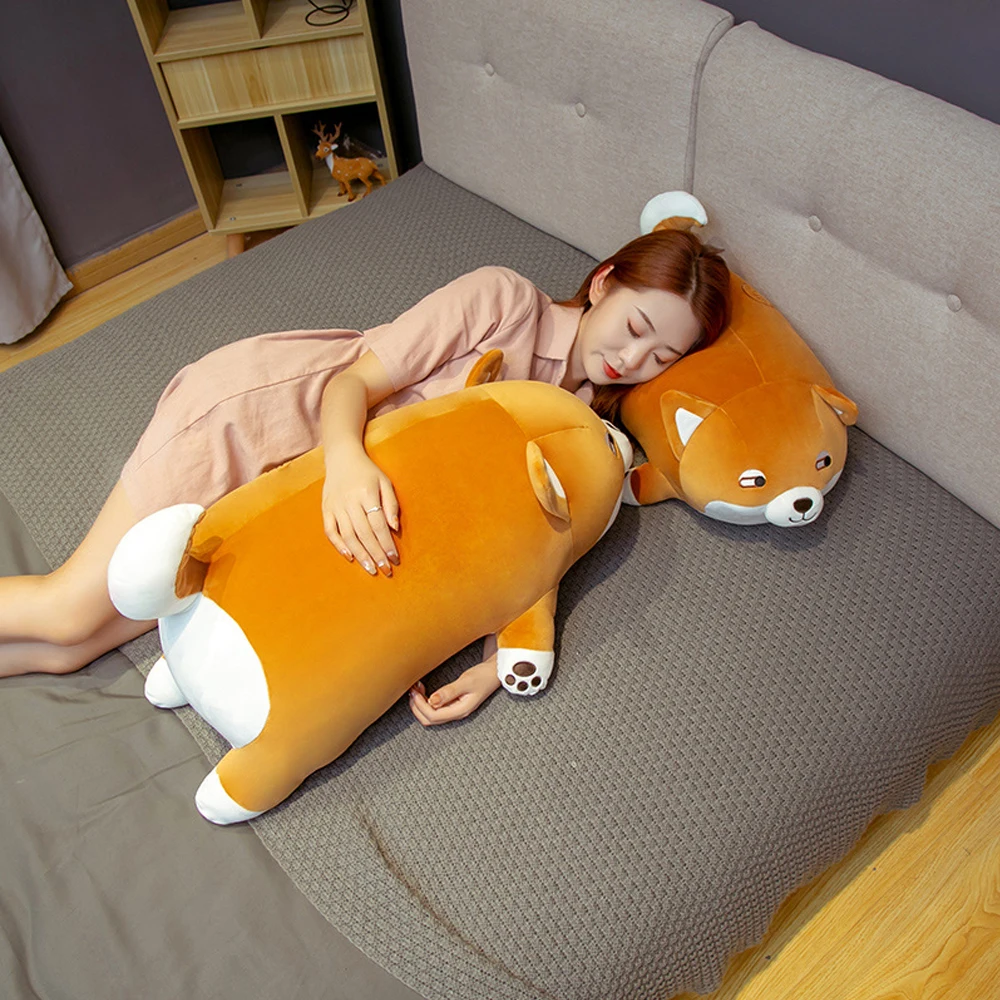 

45/60/90cm Kawaii Cartoon Pillow Puppy Dog Shiba Inu Stuffed Doll Fat Shiba Inu Dog Plush Doll Children Toy For Kids Baby Gift