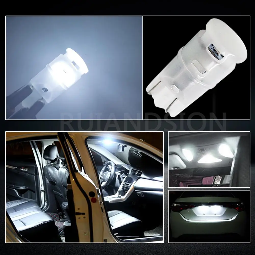 

4 pcs T10 w5w 194 car led bulb dashboard instrument light auto license plate trunk lamp blue white yellow 12V-30V 300lm 24V