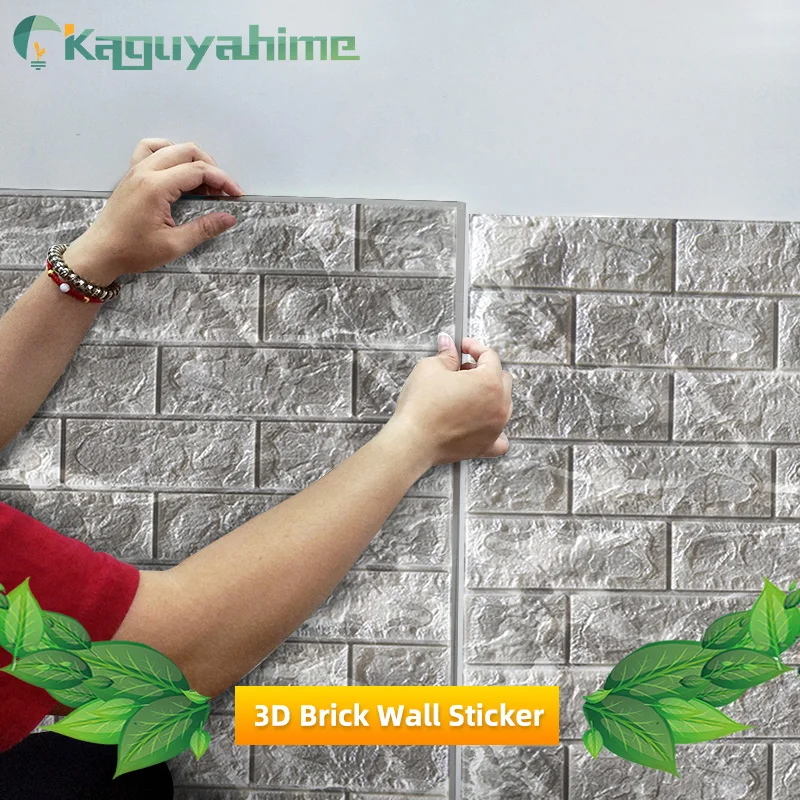 Kaguyahime 3D Самоклеящиеся настенные наклейки, декоративные водонепроницаемые обои для детской комнаты, кухни, спальни, 3D мраморные обои, кирпич