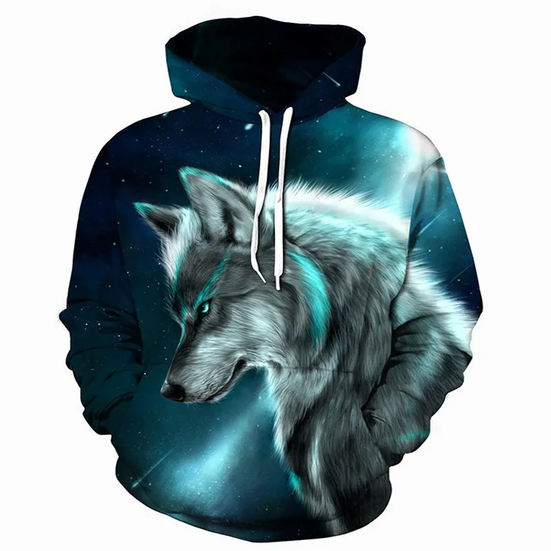 

Boys sweatshirts 3D printing mans wommen ice fire Animal Wolf Series pullover animals long sleeve hoodies girls tops thin hoodie