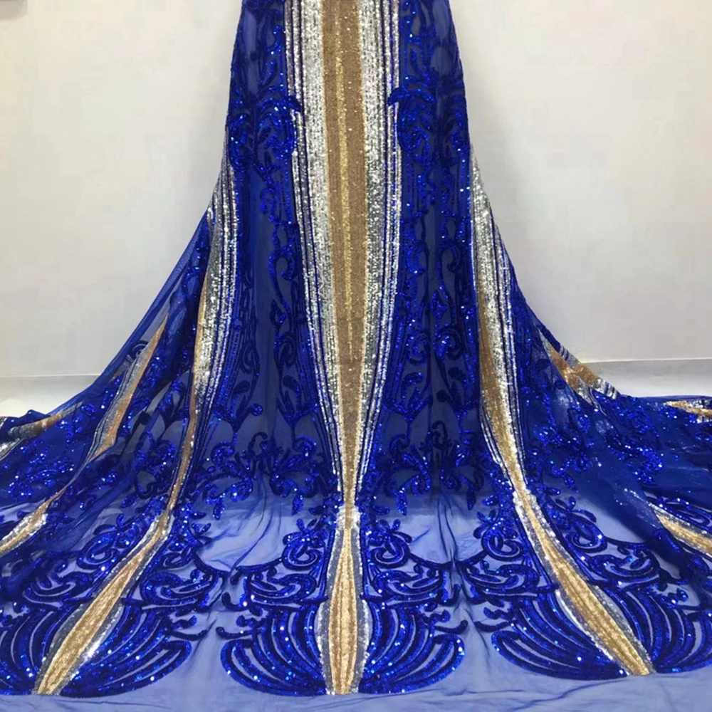 

African Tulle Lace Fabric 2021 High Quality Fashion Fabric With Squins French Cotton Lace Fabrics For Occasion Dres 5Yards