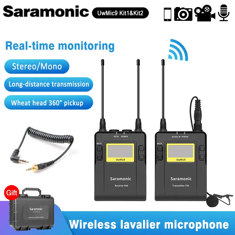 Беспроводная петличная микрофонная камера Saramonic UWMIC9 для цифровых зеркальных