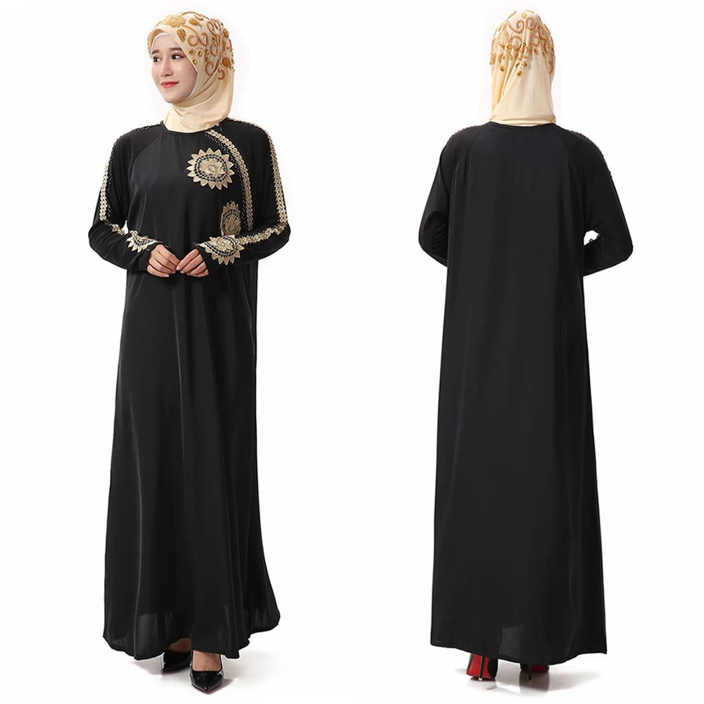 

2020 New Muslim Dress Women Dubai Abaya Fashion Full Sleeve Casual Ladies Islamic Clothes Moroccan Kaftan Long Maxi Dresses