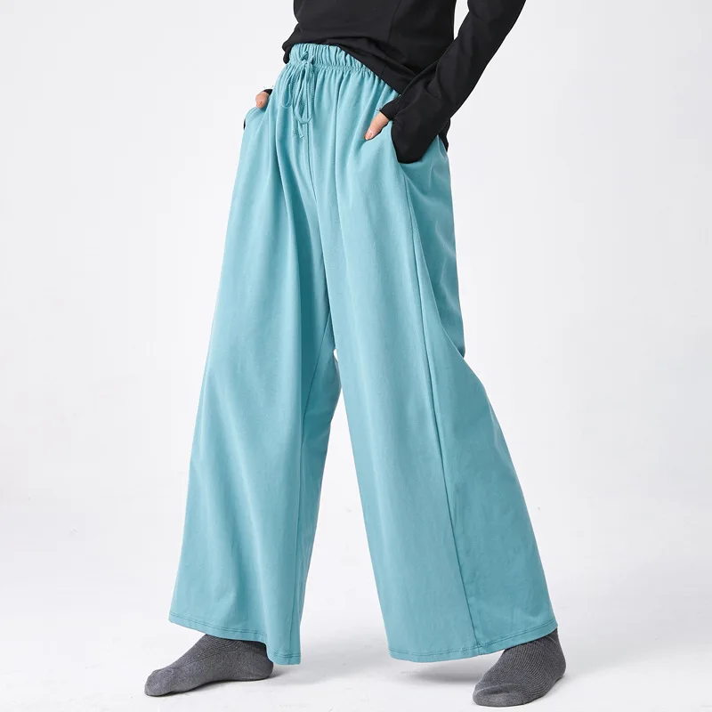 

New Latin Dance Pants Adult Ballroom Practice Clothes Wear Loose Trousers Wide-leg Cha Cha Tap Dancing Training Pants Unisex S/M