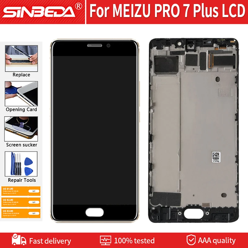 Оригинальный экран 5 7 дюйма для MEIZU Pro Plus AMOLED ЖК дисплей сенсорный с рамкой сменный